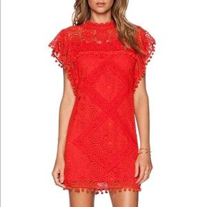 Tularosa Red Lace Mini Dress